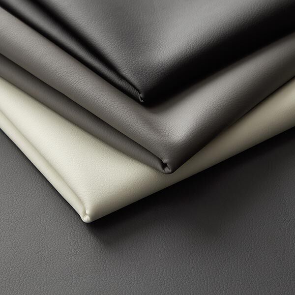 Upholstery Fabric imitation leather natural look – black,  image number 4
