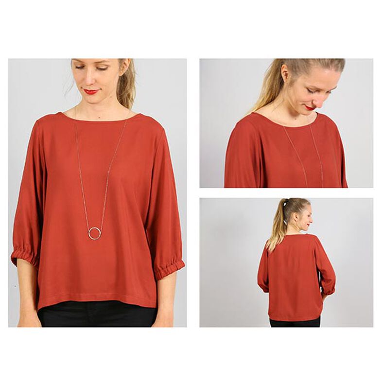 FRAU HOLLY - wide blouse with gathered sleeve hems, Studio Schnittreif | XS - XXL,  image number 2