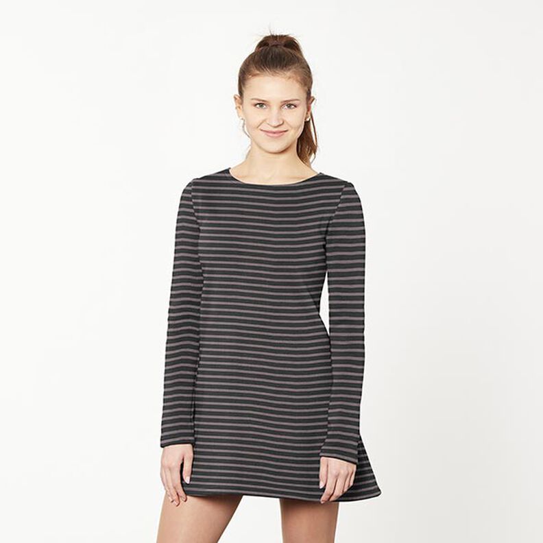 Stripes Jacquard Jersey – mauve grey/anthracite,  image number 5