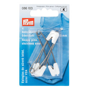 Baby-Safety pins [55 mm] | Prym – white, 