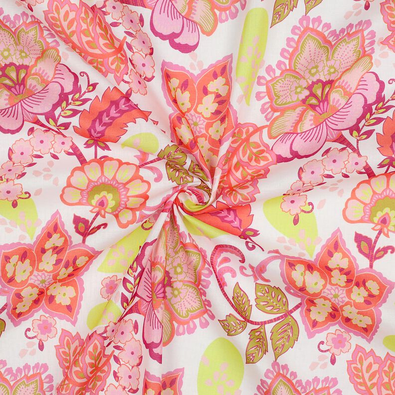 Cotton voile Stella | Nerida Hansen – white/coral,  image number 3