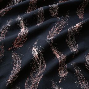 Cotton Jersey gold nibs | Glitzerpüppi – blue-black/dark dusky pink, 