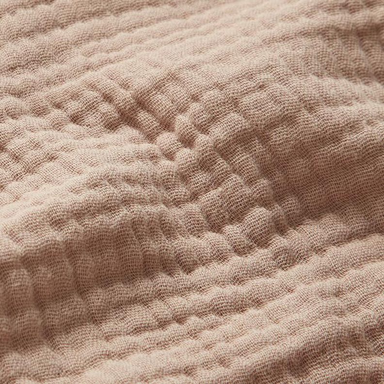 GOTS Triple-Layer Cotton Muslin – dark beige,  image number 3