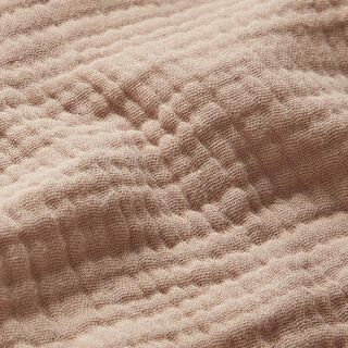 GOTS Triple-Layer Cotton Muslin – dark beige, 