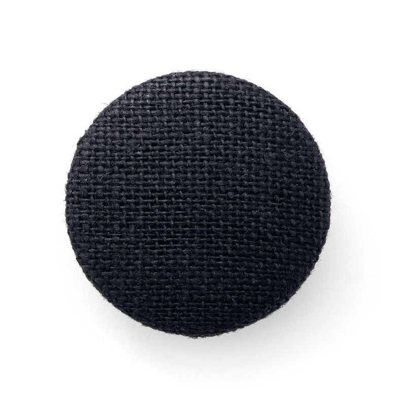 Covered button, Linen Medium – black,  image number 1