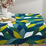 Decorative Panama fabric Colourful leaves – petrol,  thumbnail number 7