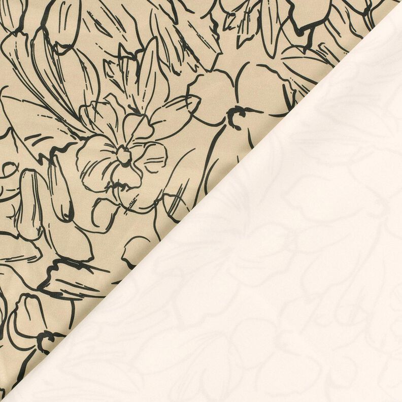 Stretch velour flower sketches – sand/black, image number 4