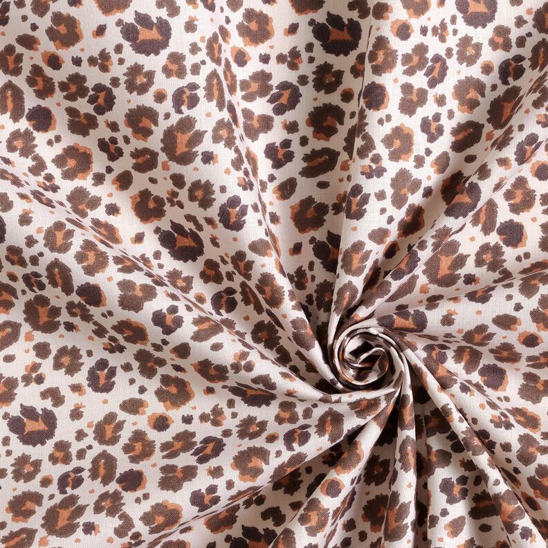 Cotton Cretonne large leopard spots – medium brown/light beige,  image number 3