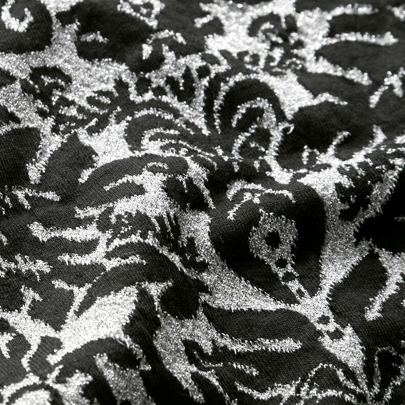 jacquard jersey ornaments – metallic silver/black,  image number 2