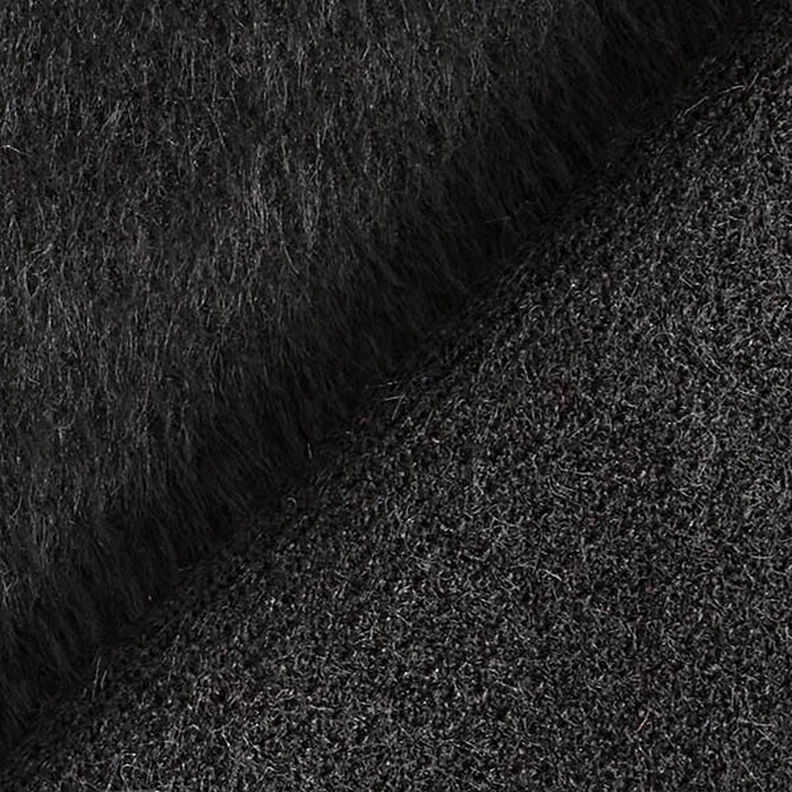 Plain Fluffy Coating Fabric – black,  image number 3