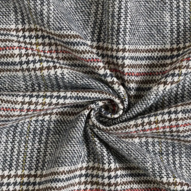 Coat fabric cotton mix Glen check – white/midnight blue,  image number 4