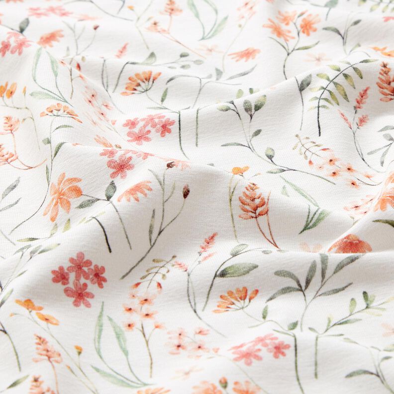 GOTS Cotton Jersey wildflower meadow Digital Print – ivory, image number 2