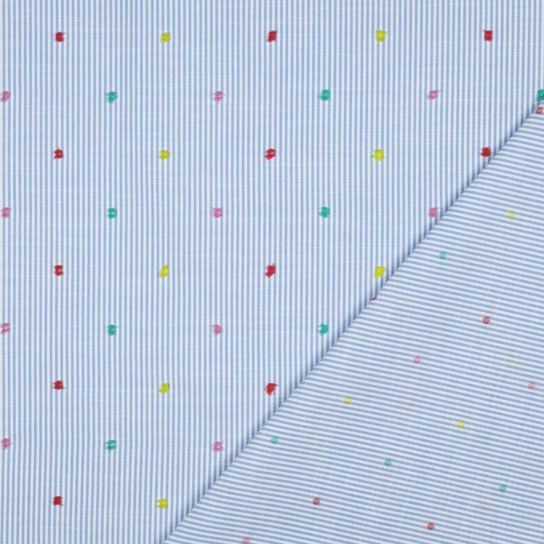 Fine Cotton Batiste Dobby and Stripes | Poppy Fabrics – light blue/white,  image number 4