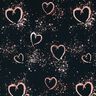 Cotton Jersey gold-speckled hearts | Glitzerpüppi – blue-black/dark dusky pink,  thumbnail number 1