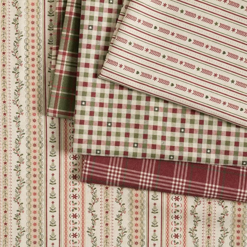 Decor Fabric Half Panama classic check – burgundy/natural, image number 5