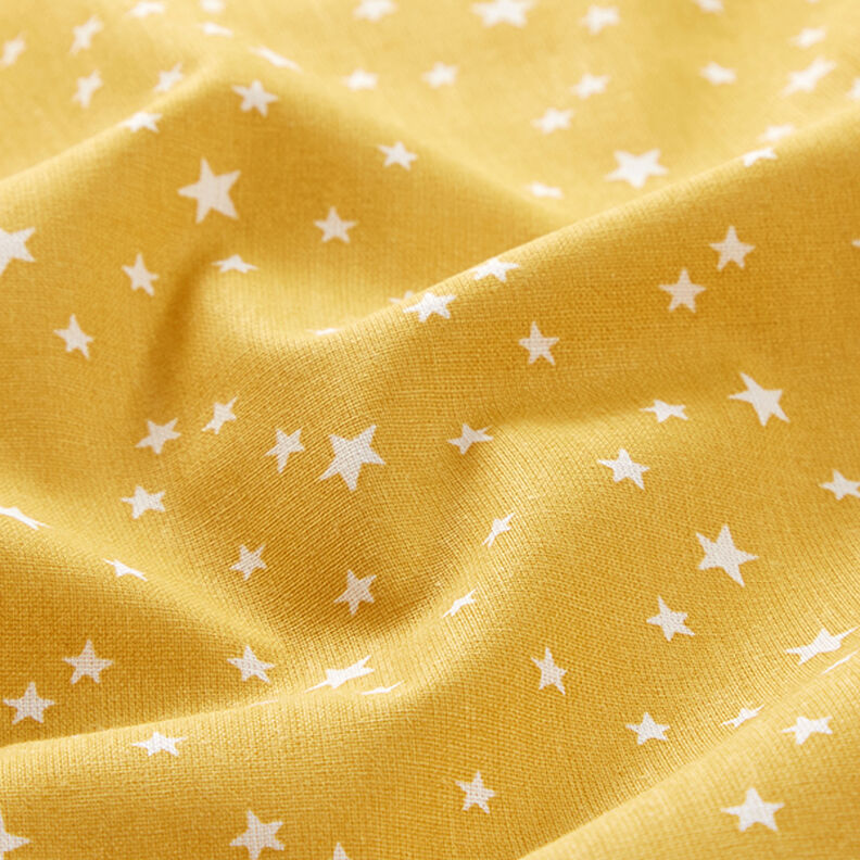 Cotton Poplin irregular stars – mustard,  image number 2