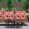 Outdoor Fabric Canvas Poppies – beige/carmine,  thumbnail number 7