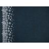 French Terry Ice Flowers Border Fabric | Glitzerpüppi – midnight blue/white,  thumbnail number 1