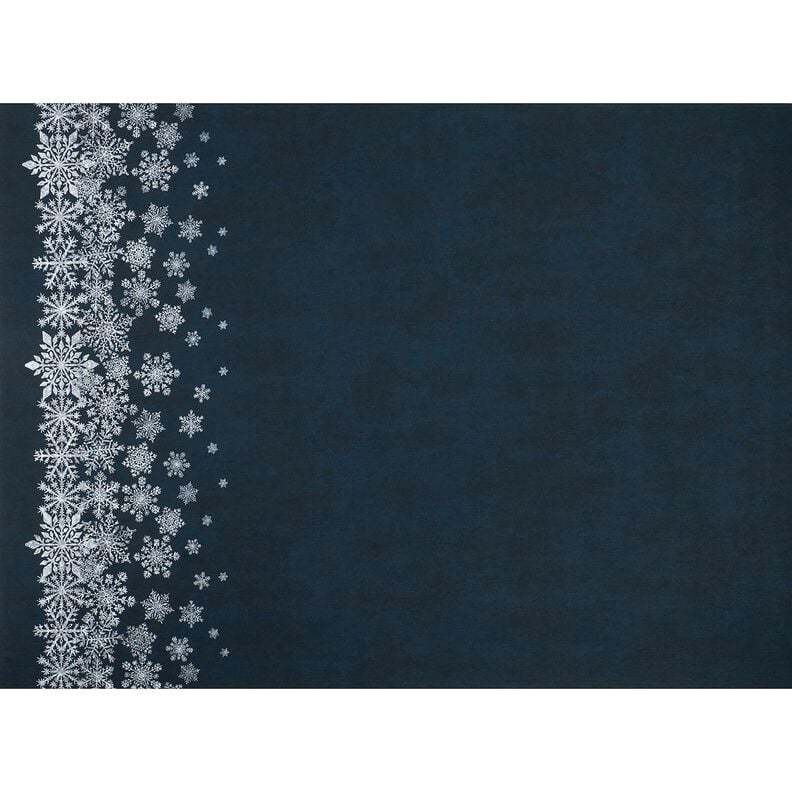 French Terry Ice Flowers Border Fabric | Glitzerpüppi – midnight blue/white, image number 1
