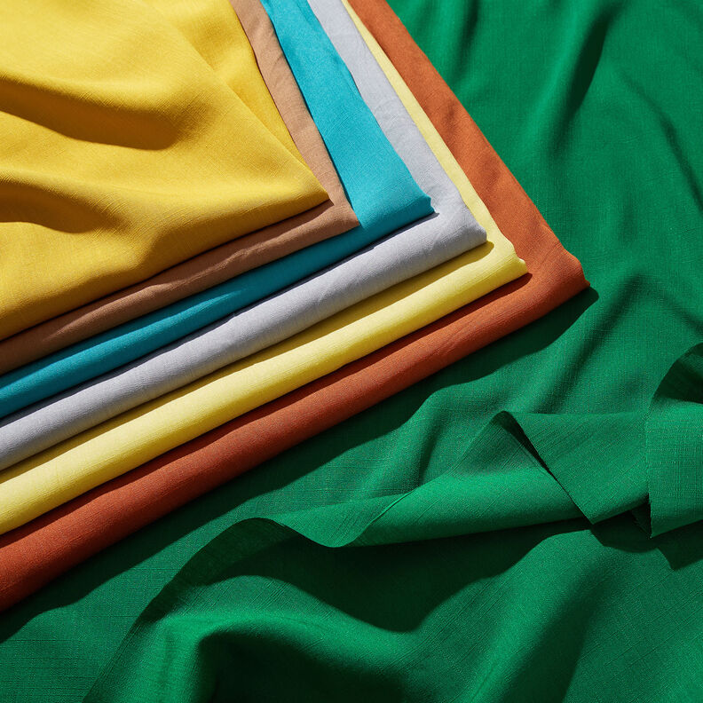 Linen look viscose fabric – fir green,  image number 5