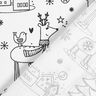 Cotton Poplin Colouring Fabric Christmas – white/black,  thumbnail number 5