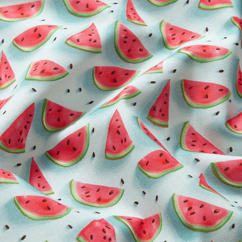 Cotton Poplin Watermelon – ice blue/intense pink, image number 2