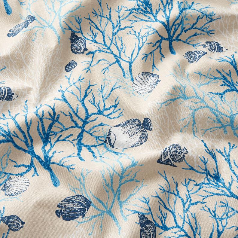 Decor Fabric Panama coral reef – light beige/turquoise,  image number 2