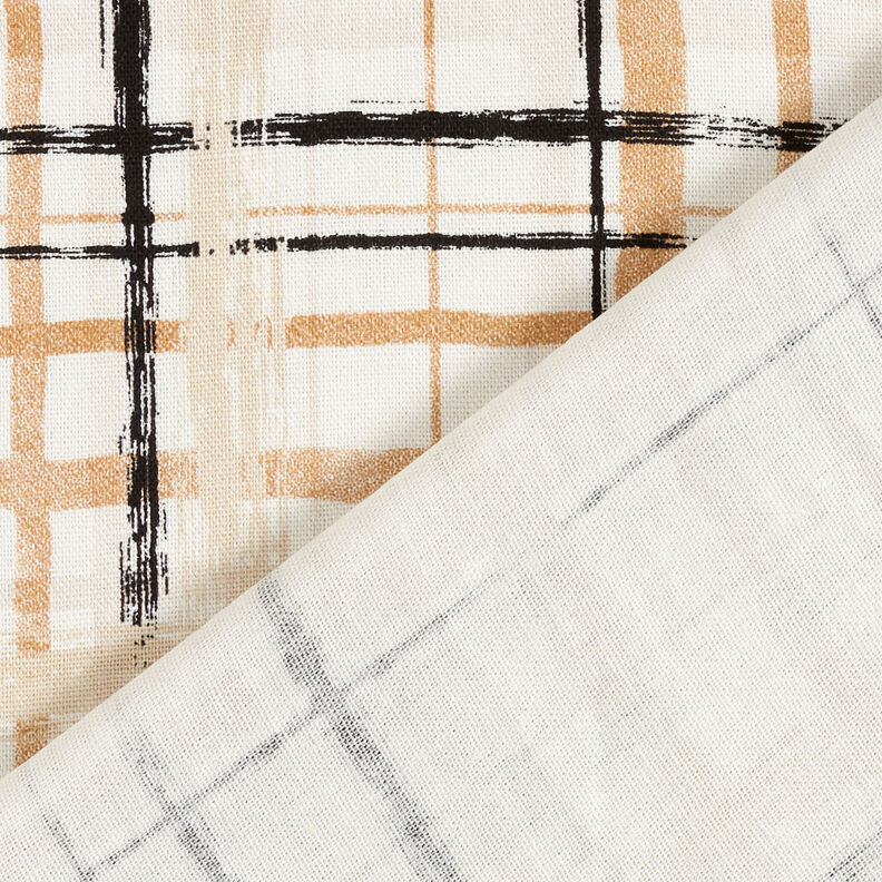 Abstract check linen viscose blend – natural/beige,  image number 5