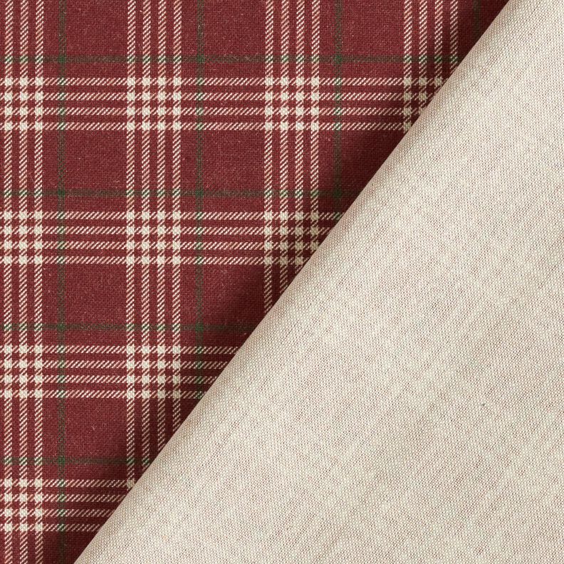 Decor Fabric Half Panama classic check – burgundy/natural, image number 4