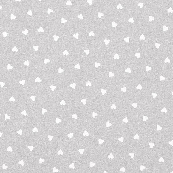 Scattered hearts organic cotton poplin – light grey,  image number 1
