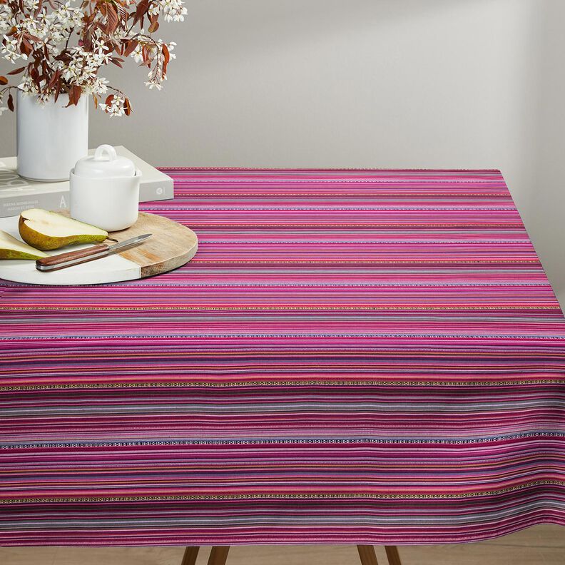 Decor Fabric Jacquard Fine Stripes – purple/berry, image number 5