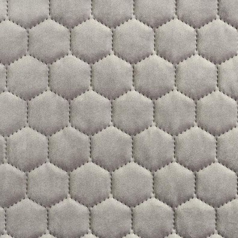 Upholstery Fabric Velvet Honeycomb Quilt – grey,  image number 1