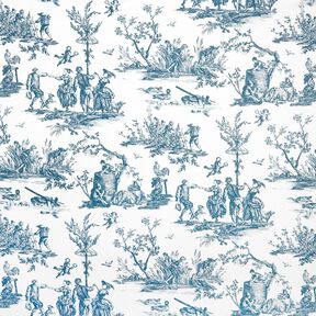 Decor Fabric Half Panama happy dancers 280 cm – ocean blue/white, 