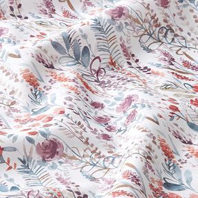 Decor Fabric Cotton Poplin Wildflowers – purple/petrol, 