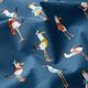 Cotton cretonne seagulls – navy blue,  thumbnail number 2