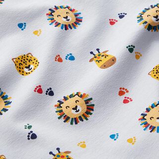 Cotton Jersey Party Jungle animals – light grey, 