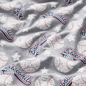 French Terry Baseball – silver/white, 
