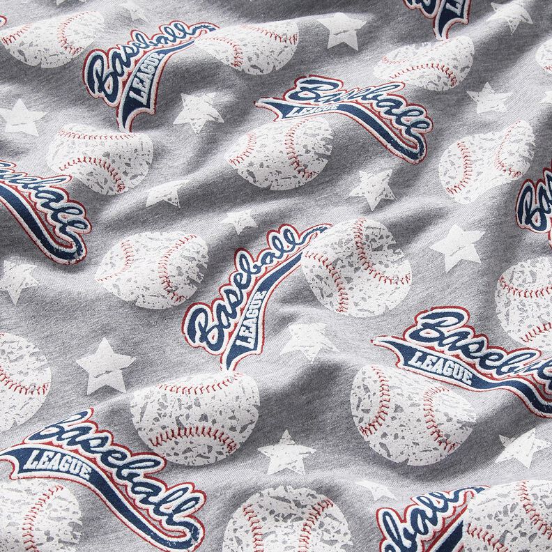 French Terry Baseball – silver/white,  image number 2