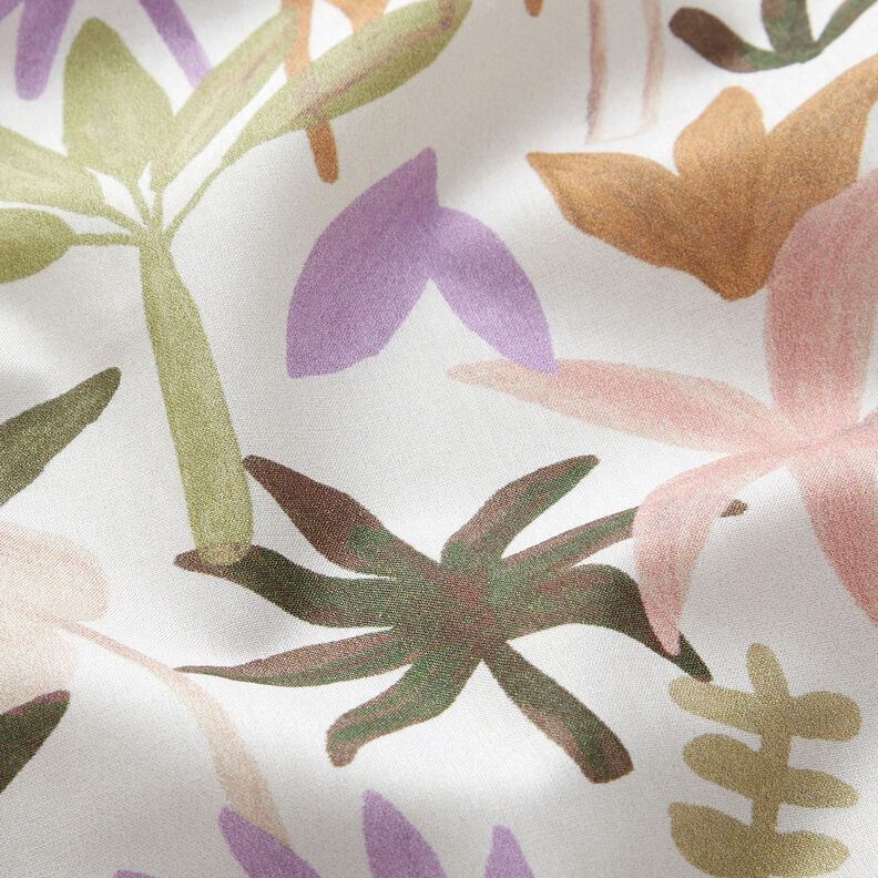 Palm trees cotton voile | Nerida Hansen – white/pink,  image number 2