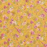 Flowers and gold dots crepe chiffon – curry yellow,  thumbnail number 1