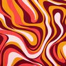 Sateen retro waves| Poppy Fabrics – burgundy/curry yellow,  thumbnail number 1
