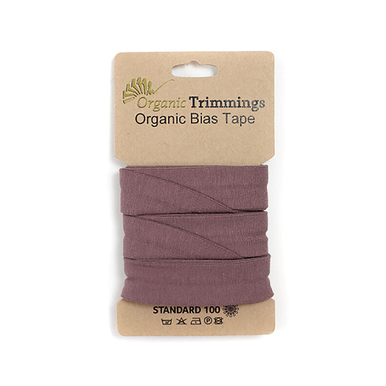 Bias binding Organic Cotton Jersey [3 m | 20 mm]  – aubergine,  image number 1