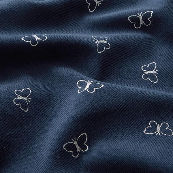 Baby Cord glittery butterflies – navy blue,  image number 2