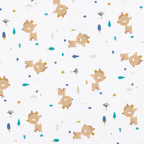 Cotton Poplin Deer with a crown – ivory, 