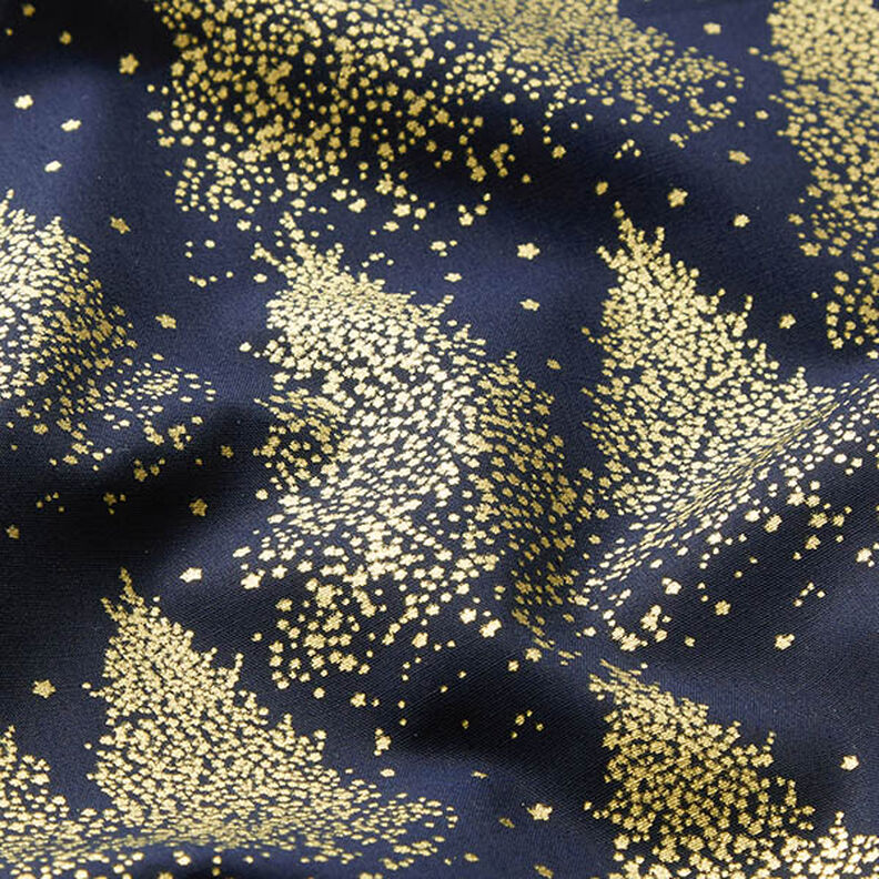 Cotton Poplin Gold Dust Fir Trees – midnight blue/gold, image number 2