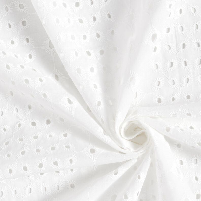Ornament broderie anglaise cotton fabric – white,  image number 3