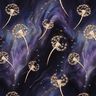 Cotton Jersey Golden dandelion clocks | Glitzerpüppi  – blue-black/lilac,  thumbnail number 1