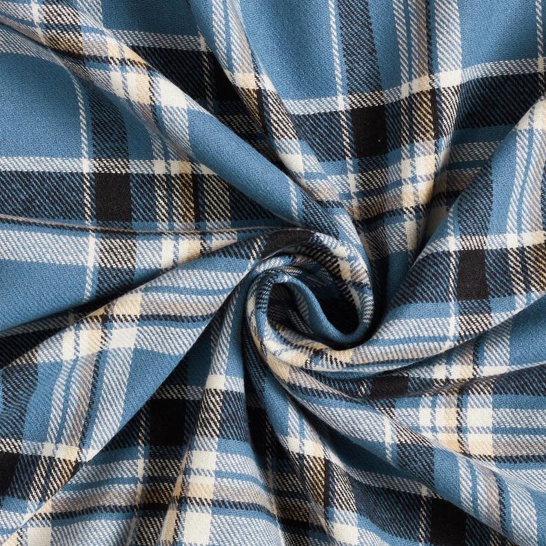 Cotton Flannel checked – denim blue/black, image number 3