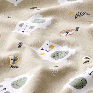 Cotton Jersey Bear with apple and pear – sand, 