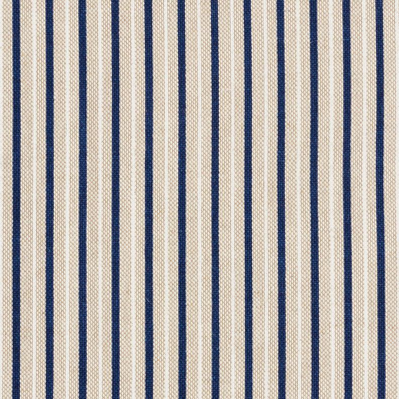 Decor Fabric Half Panama narrow nautical stripes – natural/navy blue,  image number 1